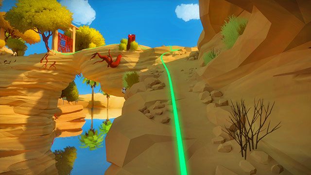 Z warsztatu skręć w lewo i idź za zielonym kablem - Skała - Solucja The Witness - The Witness - poradnik do gry