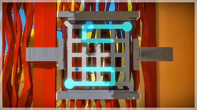 Po rozwiązaniu trzeciego zestawu dostarczysz energię do drzwi prowadzących do lasera - Skała - Solucja The Witness - The Witness - poradnik do gry