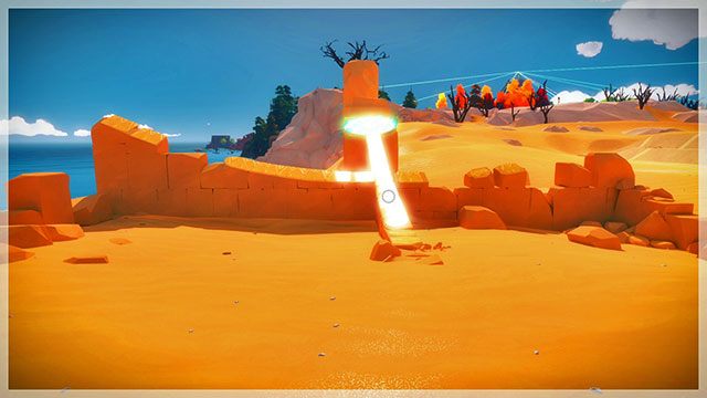 Kolejne dwie proste łamigłówki znajdziesz w ruinach przy brzegu - Świątynia słońca - Sekrety i znajdźki The Witness - The Witness - poradnik do gry