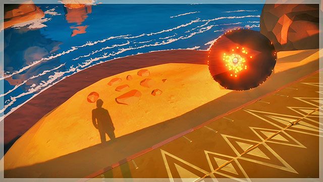 Odwróć się i wejdź na ruiny tuż przy brzegu morza - Świątynia słońca - Sekrety i znajdźki The Witness - The Witness - poradnik do gry