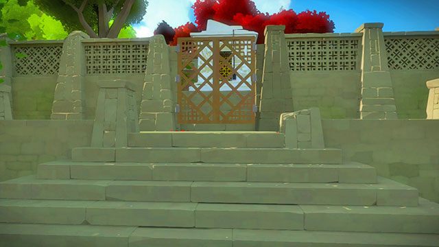 Kapliczkę znajdziesz nieopodal ruin miasta, naprzeciwko wejścia do zamku - Kapliczka - Solucja The Witness - The Witness - poradnik do gry