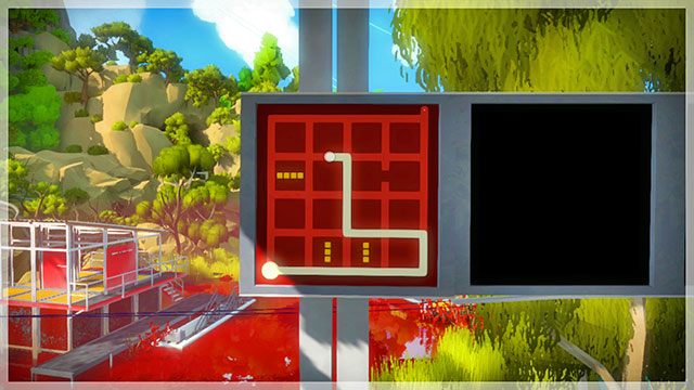 Po prawej znajdują się cztery kolejne panele - Bagna - Solucja The Witness - The Witness - poradnik do gry