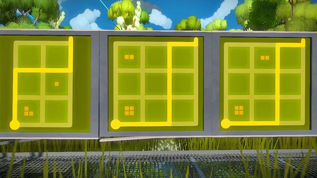 Panele szkoleniowe, drugi zestaw, trzy kolejne - Rozwiązania zagadek | Bagna - The Witness - poradnik do gry