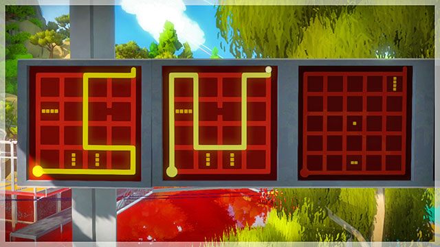 Łamigłówki na górnej platformie, pierwsze trzy - Rozwiązania zagadek | Bagna - The Witness - poradnik do gry