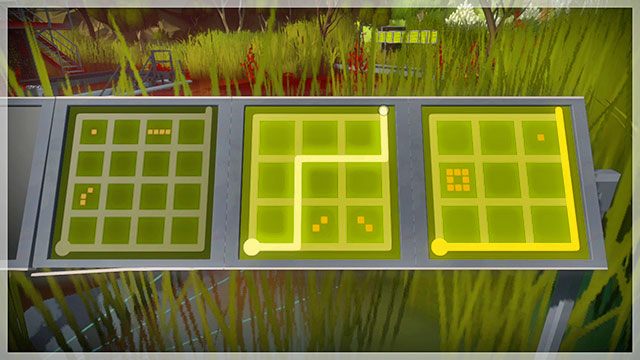 Łamigłówki za zablokowanymi drzwiami, dwie pierwsze - Rozwiązania zagadek | Bagna - The Witness - poradnik do gry