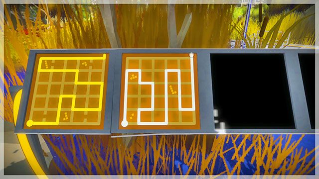 Panele po przemieszczeniu platformy, pierwsze dwa - Rozwiązania zagadek | Bagna - The Witness - poradnik do gry