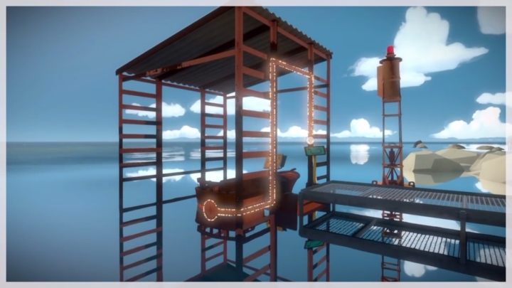 Ostatnia zagadka na terenie bagien wymaga będzie skierowanej w odpowiednim kierunku łodzi - Bagna - Sekrety i znajdźki - The Witness - poradnik do gry