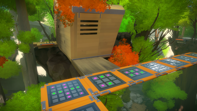 Przestaw most tak, by skierował się na prawo - Domki na drzewach - Solucja The Witness - The Witness - poradnik do gry