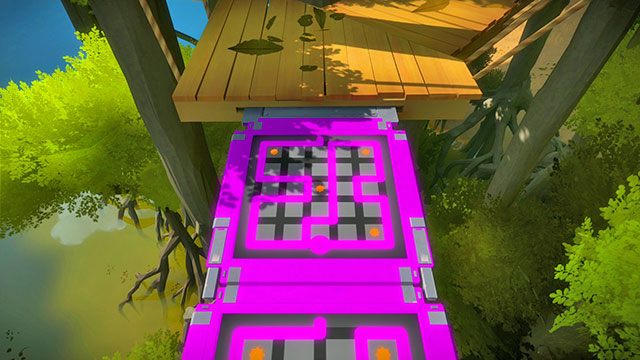 Drugi most, piąta łamigłówka - Rozwiązania zagadek - fioletowe | Domki na drzewach - The Witness - poradnik do gry