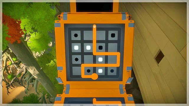 Czwarty most, trzynasta łamigłówka - Rozwiązania zagadek - pomarańczowe 1 | Domki na drzewach - The Witness - poradnik do gry