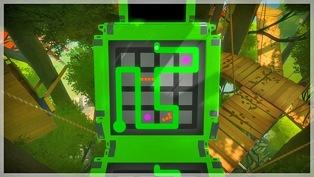 Piąty most, trzecia łamigłówka - Rozwiązania zagadek - zielone | Domki na drzewach - The Witness - poradnik do gry