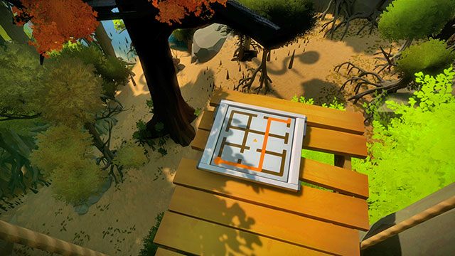 Pierwsza łamigłówka ze strzałkami - Domki na drzewach - Sekrety i znajdźki - The Witness - poradnik do gry