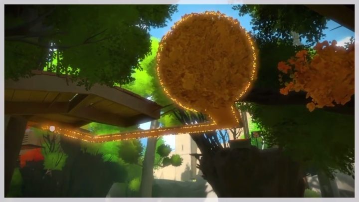 Widok na tę zagadkę dostępny jest z okna domku, do którego prowadzi zielona kładka - Domki na drzewach - Sekrety i znajdźki - The Witness - poradnik do gry