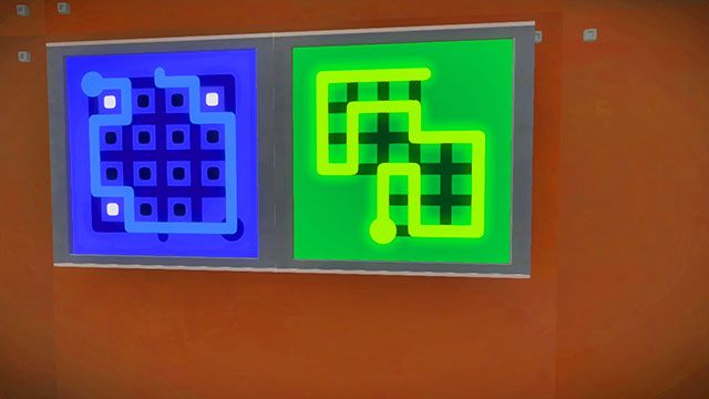 Wejście do pierwszego budynku, obie zagadki - Rozwiązania zagadek | Kamieniołom - The Witness - poradnik do gry