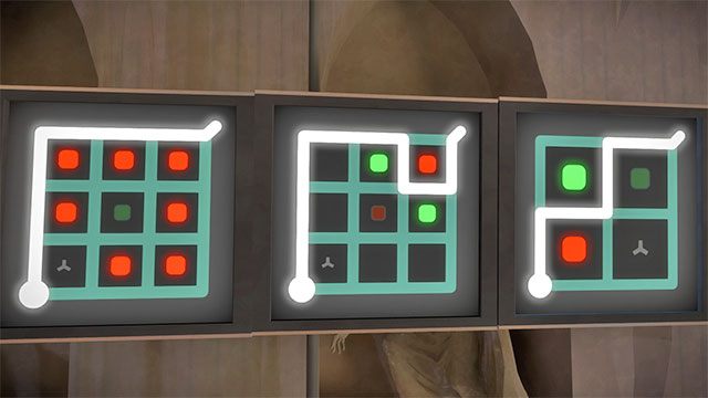 Pierwszy budynek, zagadki na piętrze, pierwsze trzy - Rozwiązania zagadek | Kamieniołom - The Witness - poradnik do gry