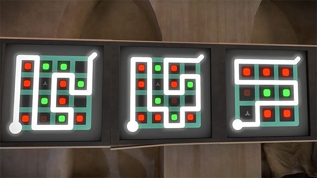 Pierwszy budynek, zagadki na piętrze, kolejne trzy - Rozwiązania zagadek | Kamieniołom - The Witness - poradnik do gry