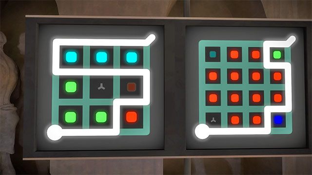 Pierwszy budynek, zagadki na piętrze, dwie ostatnie - Rozwiązania zagadek | Kamieniołom - The Witness - poradnik do gry