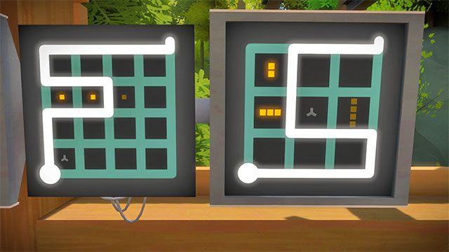 Drugi budynek, pierwszy zestaw łamigłówek na piętrze, dwie kolejne - Rozwiązania zagadek | Kamieniołom - The Witness - poradnik do gry