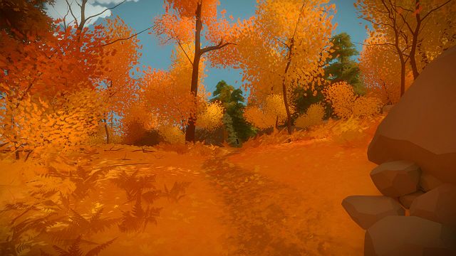 Wejdź do lasu od strony pomarańczowej - Las - Sekrety i znajdźki - The Witness - poradnik do gry