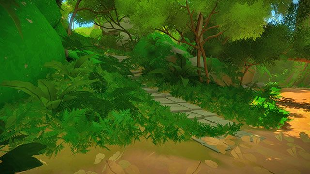 Po krótkim marszu zobaczysz kamienne schody po lewej - Dżungla - Solucja The Witness - The Witness - poradnik do gry