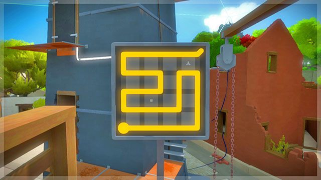 Pierwszy zestaw łamigłówek, panel na dachu - Rozwiązania zagadek | Miasteczko - The Witness - poradnik do gry