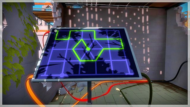 Panel z trzema rozwiązaniami, drugie - Rozwiązania zagadek | Miasteczko - The Witness - poradnik do gry