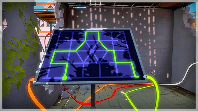 Panel z trzema rozwiązaniami, trzecie - Rozwiązania zagadek | Miasteczko - The Witness - poradnik do gry