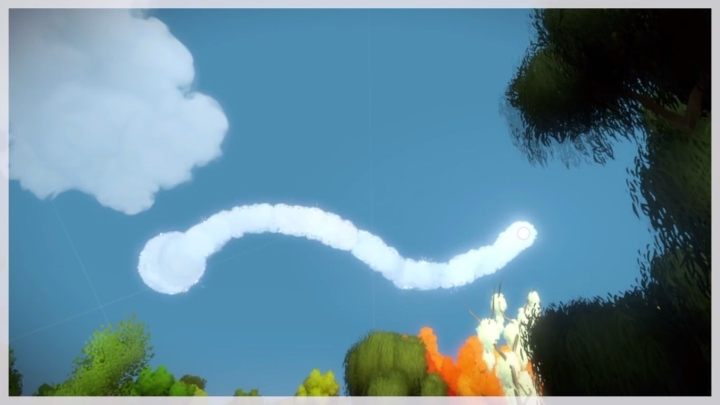 Następna zagadka wymagać będzie skierowania promienia lasera na chmurę za pomocą powyższego ustawienia - Miasteczko - Sekrety i znajdźki - The Witness - poradnik do gry