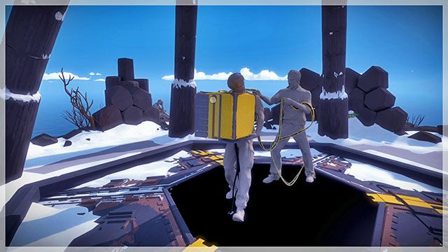 Za tobą znajdują się dwa posągi - Góra - Solucja The Witness - The Witness - poradnik do gry