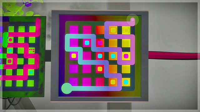 Drugi poziom, pierwszy zestaw łamigłówek, piąta - Góra 2 - Rozwiązania zagadek The Witness - The Witness - poradnik do gry