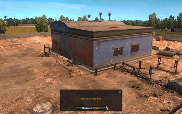 Nie posiadasz własnego samochodu ciężarowego - należy do ciebie jedynie blaszany, pusty garaż w jednym z wybranych przez ciebie miast - Kierowca najemca w American Truck Simulator | Kariera - American Truck Simulator - poradnik do gry