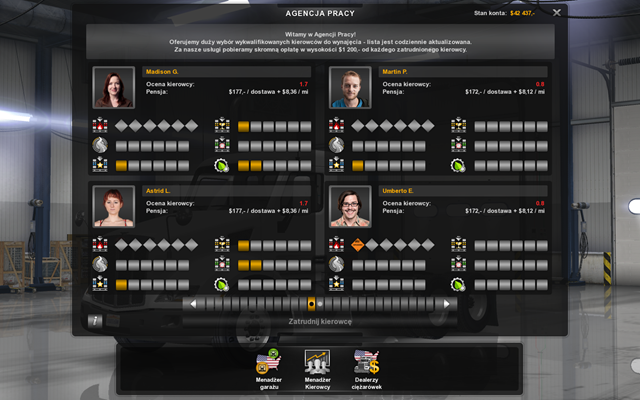 Zatrudniaj kolejnych pracowników do każdej nieobsadzonej ciężarówki - Właściciel wieloosobowej firmy w American Truck Simulator | Kariera - American Truck Simulator - poradnik do gry