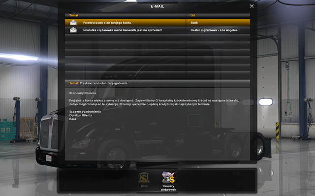 Konto twojej firmy nie jest ograniczone do zera - Spłacanie kredytu i ujemny stan konta w American Truck Simulator | Bank - American Truck Simulator - poradnik do gry