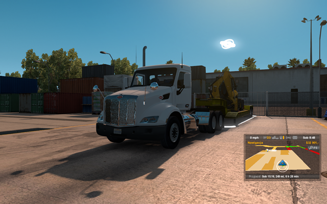 Na terenie firmy znajdziesz zaznaczoną naczepę - to twoje zlecenie - Przesyłki w American Truck Simulator | Rynek pracy - American Truck Simulator - poradnik do gry