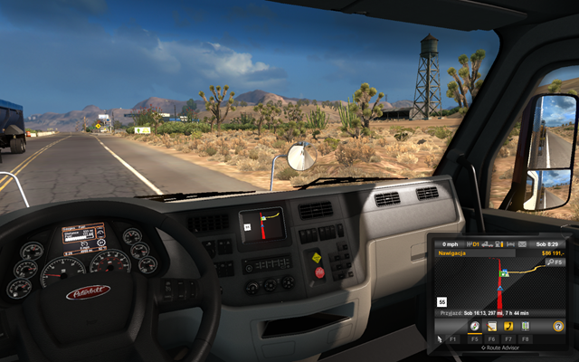 Zwracaj uwagę na to ile paliwa masz jeszcze w zbiornikach - Korzystanie ze stacji paliw i odpoczynek kierowcy | Przemierzanie Stanów ciężarówką - American Truck Simulator - poradnik do gry