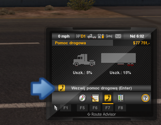 W takich sytuacjach musisz skorzystać z pomocy drogowej - Wypadek i wezwanie pomocy drogowej | Przemierzanie Stanów ciężarówką - American Truck Simulator - poradnik do gry