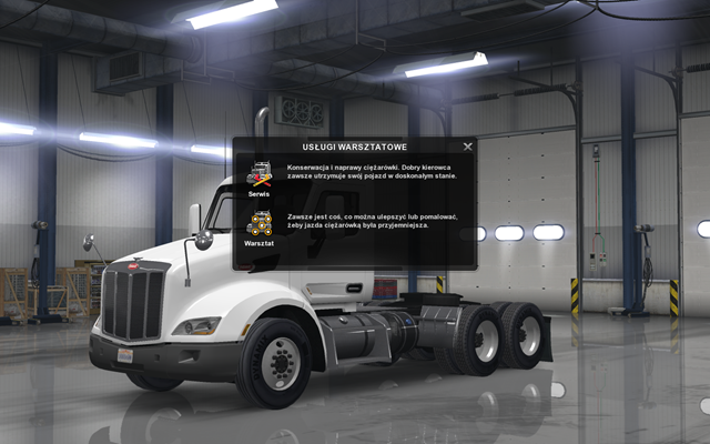 W serwisie sprawdzisz stan techniczny posiadanego pojazdu i będziesz mógł go naprawić - Naprawa i modyfikacje ciężarówki | Przemierzanie Stanów ciężarówką - American Truck Simulator - poradnik do gry