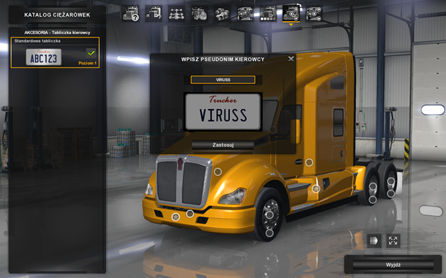 Na końcu możesz też ustalić treść na tablicy rozdzielczej - Naprawa i modyfikacje ciężarówki | Przemierzanie Stanów ciężarówką - American Truck Simulator - poradnik do gry