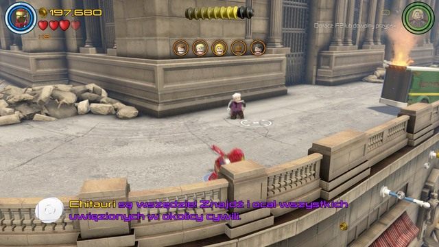 Minizestaw z numerkiem 6 znajduje się na dachu, na którym stoi kolekcjoner - Minizestawy | Mściciele do boju - sekrety | LEGO Marvels Avengers - LEGO Marvels Avengers - poradnik do gry