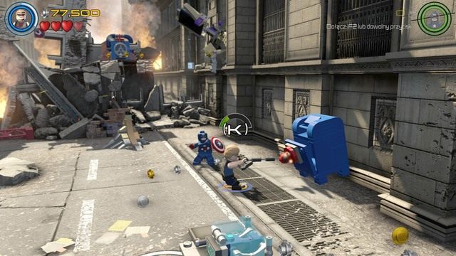 Drugą postać możesz zdobyć otwierając niebieską skrzynkę pocztową pokazaną na obrazku - Postacie | Najpotężniejsi bohaterowie - sekrety | LEGO Marvels Avengers - LEGO Marvels Avengers - poradnik do gry