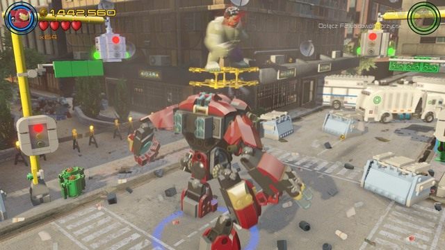 Podczas walki z Hulkiem poczekaj aż skoczy on na złotą podporę - Minizestawy | Wyrzuć ten gniew - sekrety | LEGO Marvels Avengers - LEGO Marvels Avengers - poradnik do gry