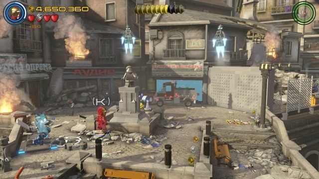 Podejdź do widocznego na obrazku posągu i zeskanuj teren - Minizestawy | Świt Ultrona - sekrety - LEGO Marvels Avengers - poradnik do gry