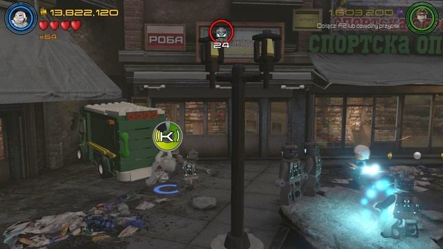 Podejdź do zielonej furgonetki i wyrwij tylną klapę za pomocą postaci Hulka lub Ultrona - Minizestawy | Świt Ultrona - sekrety - LEGO Marvels Avengers - poradnik do gry