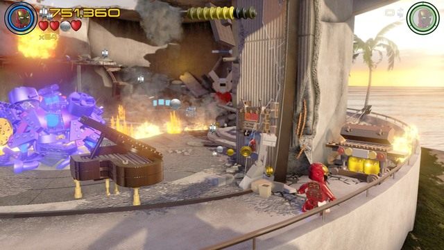 Po przeciwnej stronie do pierwszego minizestawu znajdziesz złote butle gazowe - Minizestawy | A.I.M. nic się nie IMA - sekrety | LEGO Marvels Avengers - LEGO Marvels Avengers - poradnik do gry