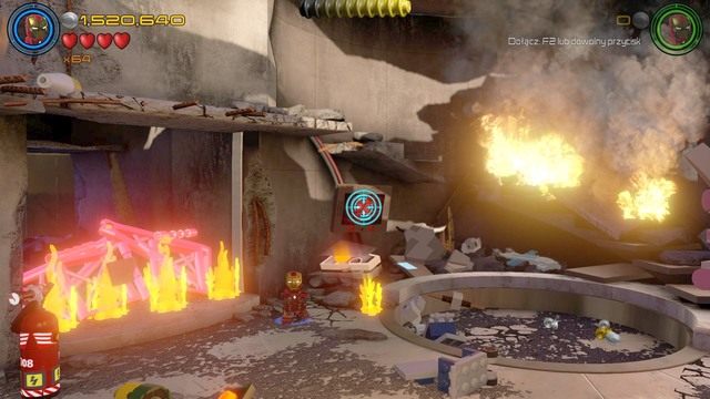 Trzeci monitor znajduje się po drugiej stronie pożaru - Minizestawy | A.I.M. nic się nie IMA - sekrety | LEGO Marvels Avengers - LEGO Marvels Avengers - poradnik do gry