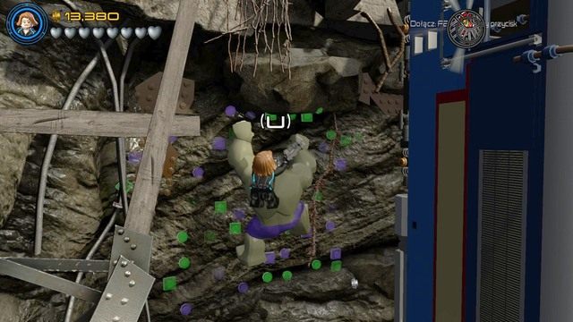 Po upadku wskocz Czarną Wdową na Hulka i wspinaj się po ścianie - Świt Ultrona | Opis przejścia | LEGO Marvels Avengers - LEGO Marvels Avengers - poradnik do gry