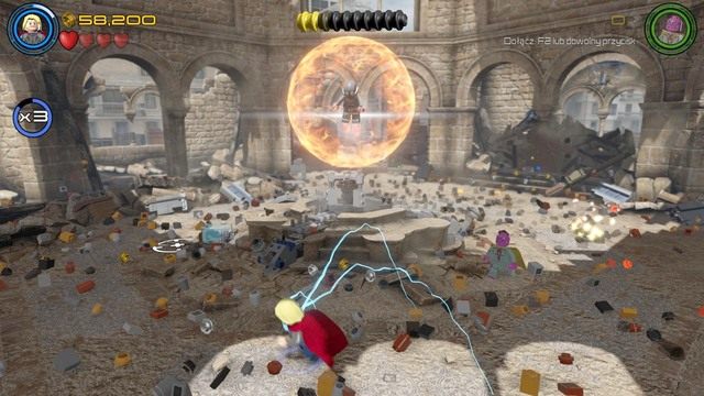 W momencie walki z Ultronem, zacznij kontrolować Thora - Ultron traci rezon | Opis przejścia | LEGO Marvels Avengers - LEGO Marvels Avengers - poradnik do gry