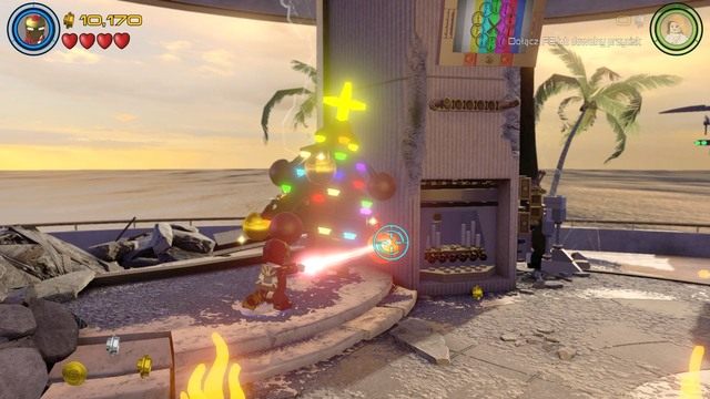 Po ugaszeniu pożaru, zmień postać na Pepper i zniszcz blokujące wyjście srebrne rury za pomocą rakiet - A.I.M. nic się nie IMA | Opis przejścia | LEGO Marvels Avengers - LEGO Marvels Avengers - poradnik do gry