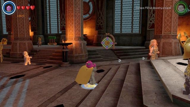 Żeby to zrobić musisz jedną postać zamienić w Hulka, a drugą w postać potrafiącą strzelać - Zadania poboczne | Asgard - sekrety | LEGO Marvels Avengers - LEGO Marvels Avengers - poradnik do gry