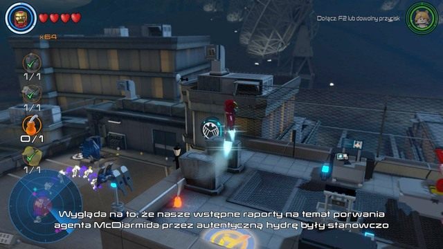Ostatni przedmiot znajduje się na dachu, niedaleko linii startu wyścigu - Zadania poboczne | Baza S.H.I.E.L.D. - sekrety | LEGO Marvels Avengers - LEGO Marvels Avengers - poradnik do gry